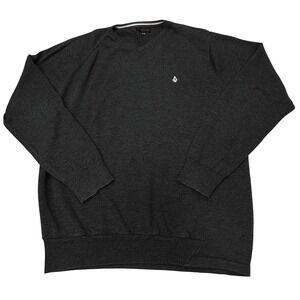 Volcom Corpo Class V Neck Sweater Mens XL Dark Gray Long Sleeve Skate‎ Y2K 90s